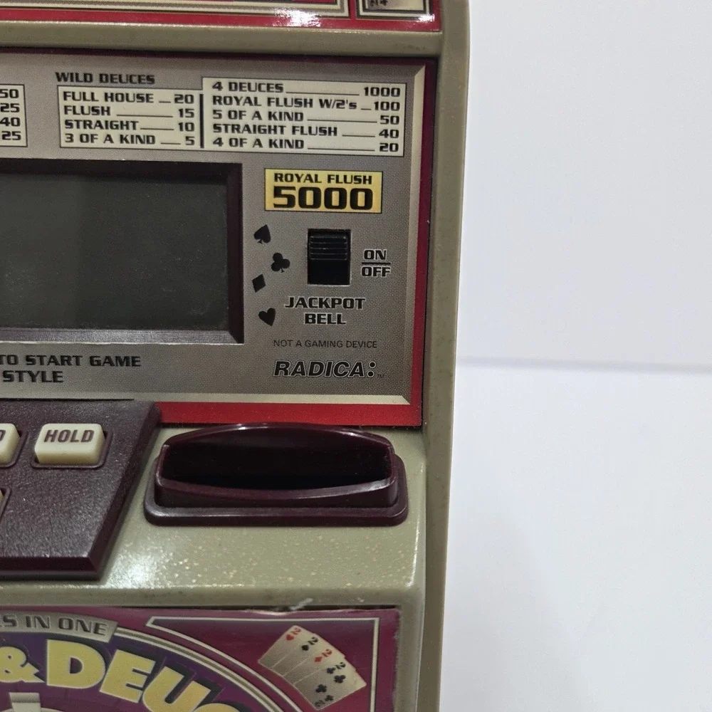 VTG Radica Poker & Deuces Tabletop Electronic Game Jackpot Bell Model 1314 Works